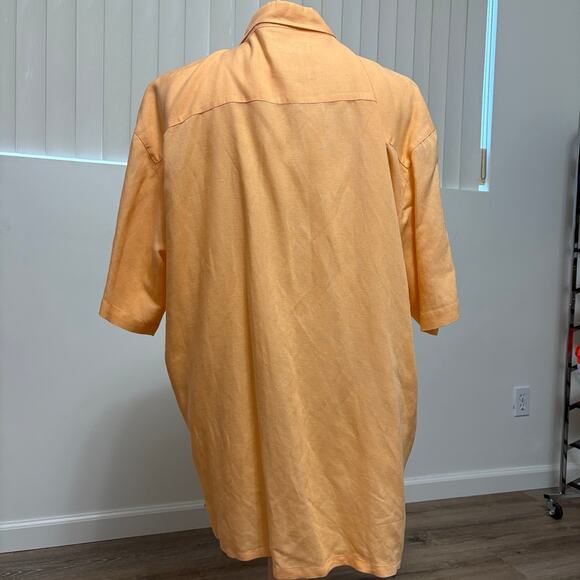 Michael Brandon Yellow Men's Short Sleeve Button Down Dress Shirt Size 2XL - Picture 3 of 5